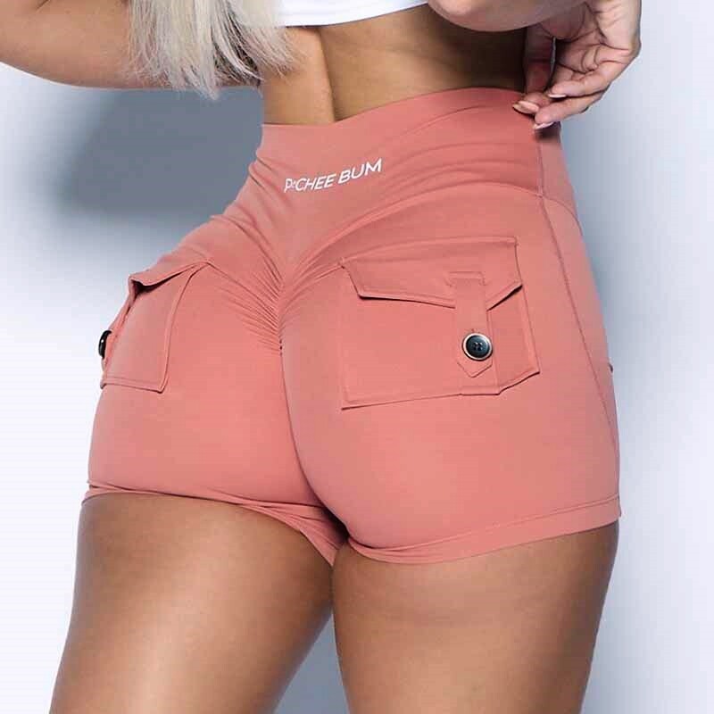 Pchee Bum Pantaloni scurți pentru femei Pocket Scrunch Butt Pantaloni scurți pentru sport de gimnastică Legging pentru femei Pantaloni scurți pentru femei Pantaloni pentru femei