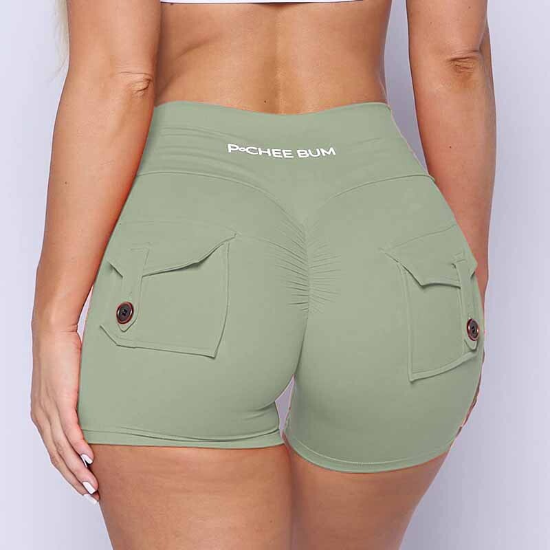 Pchee Bum Pantaloni scurți pentru femei Pocket Scrunch Butt Pantaloni scurți pentru sport de gimnastică Legging pentru femei Pantaloni scurți pentru femei Pantaloni pentru femei