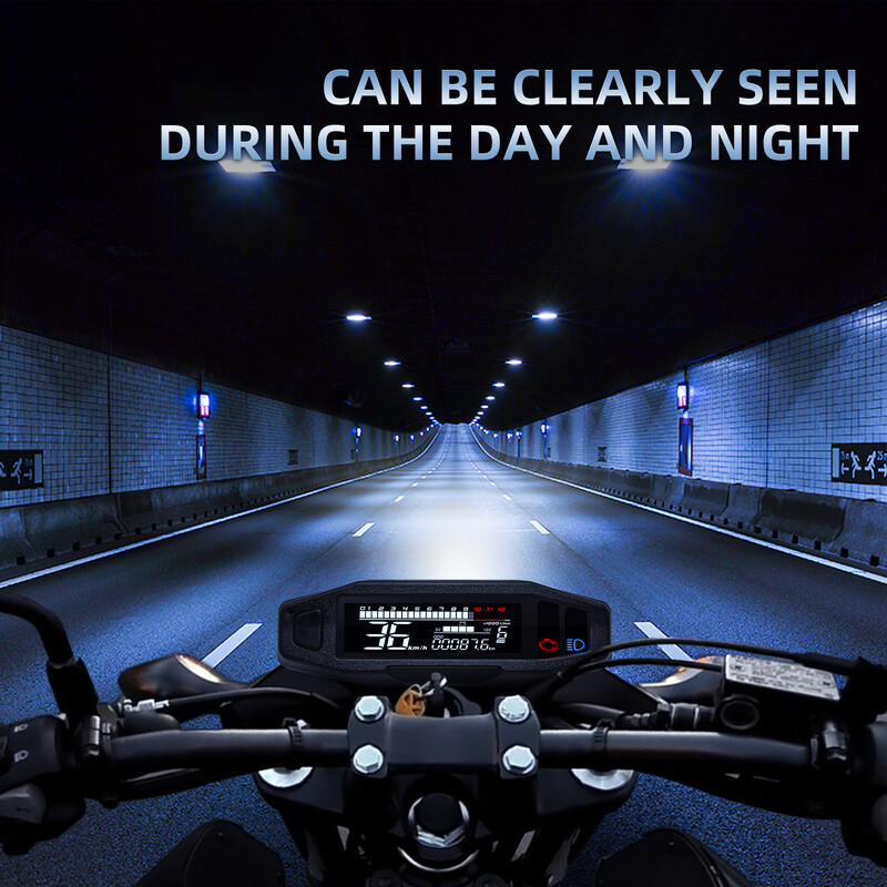 Contor universal pentru motociclete Vitezometru LED Tablou de bord digital 12000RPM Ecartament Tahometru Panou Motor Odometru Display Suport Y