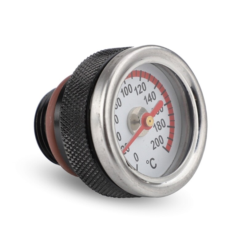 Motociklu vāciņi ar eļļas temperatūras mērītāju 0-200 ℃ Rādītāji Ciparu mērītājs M20 1,5 melns/sudrabs N0HF mērītājs
