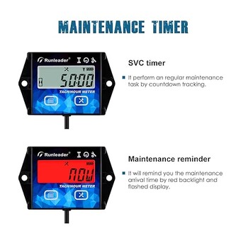 Цифров брояч на часове Тахометър Габарит RPM Предупреждение Подсветки Сменяема батерия HM011HA за 2/4 тактов малък газов двигател, използван по закон
