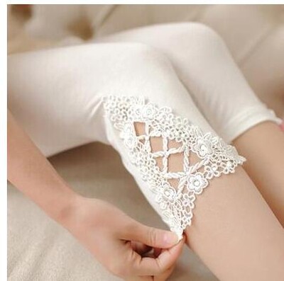 Shikoroleva tajice Ženske modalne pamuk 3/4 Capris kratke neprozirne jeggings heklane čipke velika veličina 7XL 6XL 5XL XS crveno ružičasta