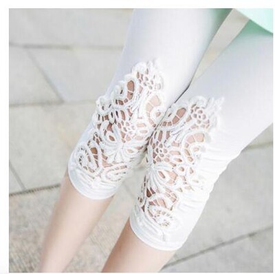 Shikoroleva tajice Ženske modalne pamuk 3/4 Capris kratke neprozirne jeggings heklane čipke velika veličina 7XL 6XL 5XL XS crveno ružičasta