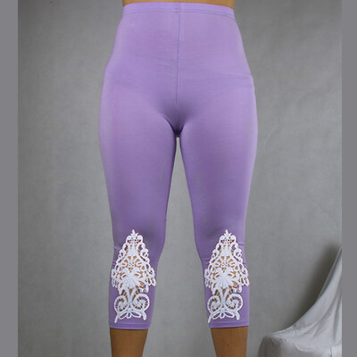 Shikoroleva tajice Ženske modalne pamuk 3/4 Capris kratke neprozirne jeggings heklane čipke velika veličina 7XL 6XL 5XL XS crveno ružičasta