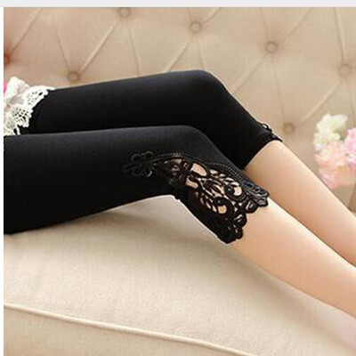 Shikoroleva tajice Ženske modalne pamuk 3/4 Capris kratke neprozirne jeggings heklane čipke velika veličina 7XL 6XL 5XL XS crveno ružičasta