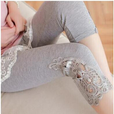 Shikoroleva tajice Ženske modalne pamuk 3/4 Capris kratke neprozirne jeggings heklane čipke velika veličina 7XL 6XL 5XL XS crveno ružičasta