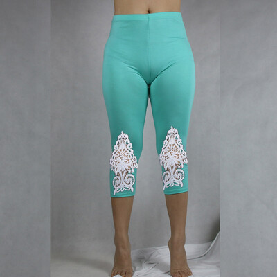 Shikoroleva tajice Ženske modalne pamuk 3/4 Capris kratke neprozirne jeggings heklane čipke velika veličina 7XL 6XL 5XL XS crveno ružičasta