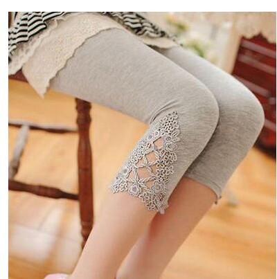 Shikoroleva tajice Ženske modalne pamuk 3/4 Capris kratke neprozirne jeggings heklane čipke velika veličina 7XL 6XL 5XL XS crveno ružičasta