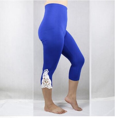 Shikoroleva tajice Ženske modalne pamuk 3/4 Capris kratke neprozirne jeggings heklane čipke velika veličina 7XL 6XL 5XL XS crveno ružičasta