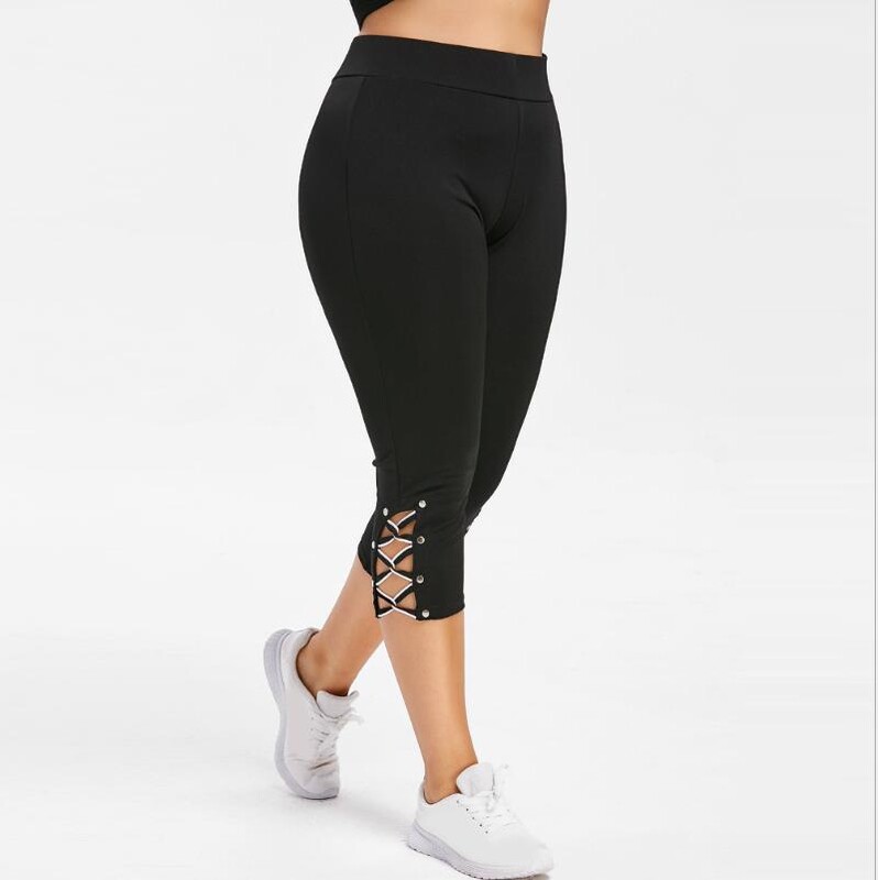 Jauna stila legingi sievietēm ar augstu vidukli apgrieztas bikses bikses elastīgas modes tievi legingi Īsi legingi vasaras pusgarās bikses