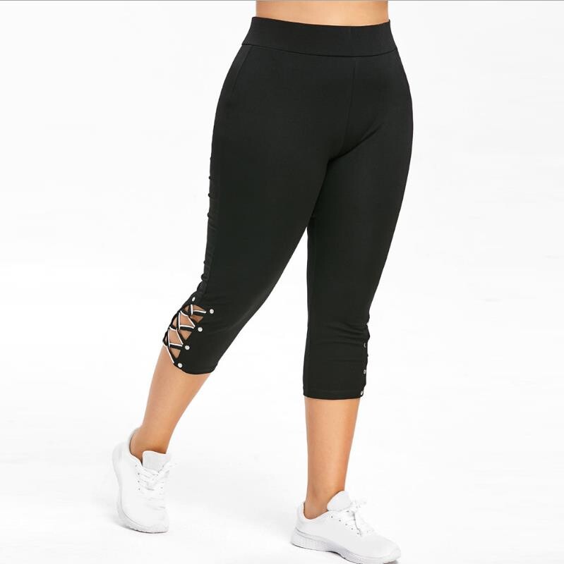 Jauna stila legingi sievietēm ar augstu vidukli apgrieztas bikses bikses elastīgas modes tievi legingi Īsi legingi vasaras pusgarās bikses