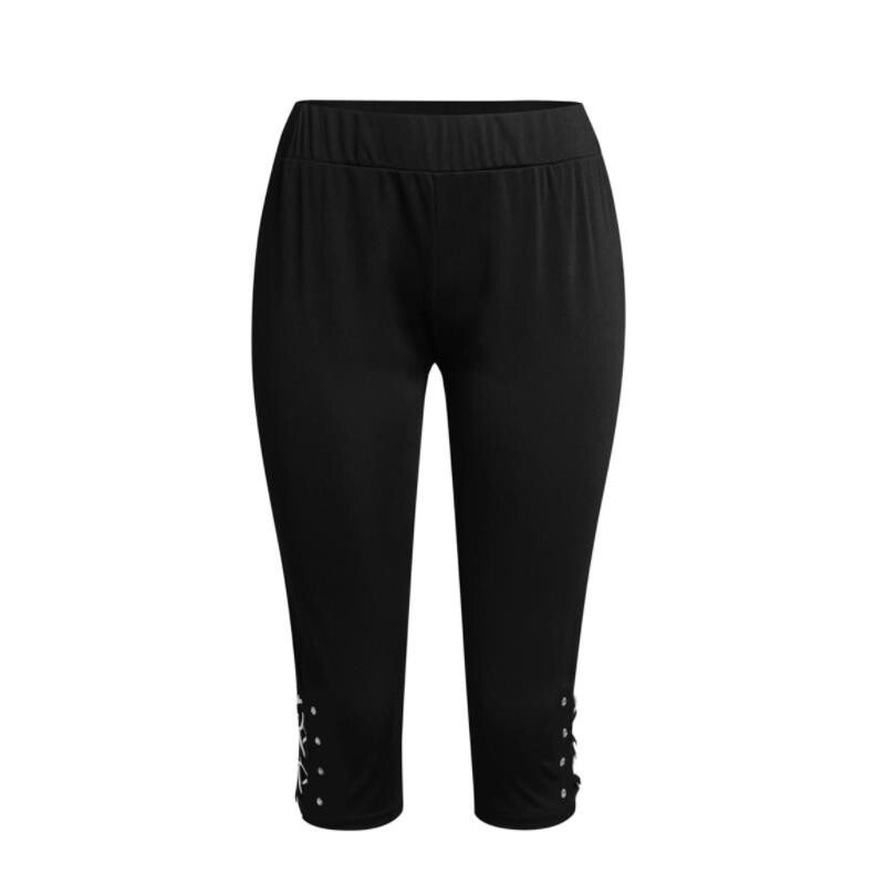 Jauna stila legingi sievietēm ar augstu vidukli apgrieztas bikses bikses elastīgas modes tievi legingi Īsi legingi vasaras pusgarās bikses