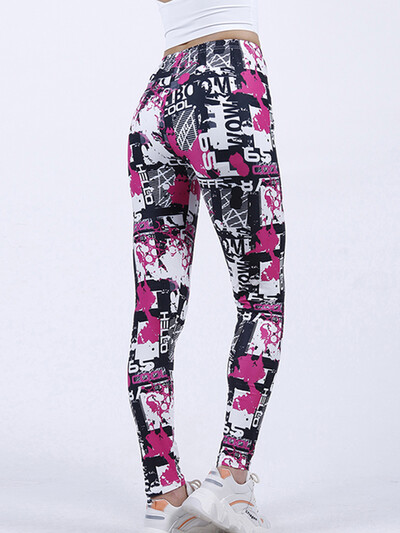 CUHAKCI krāsaini apdrukāti sporta ielu apģērbi ar augstu vidukli Leggins sievietēm fitnesa bikses vasaras bikses sporta zāle Seksīgi legingi ikdienas bikses