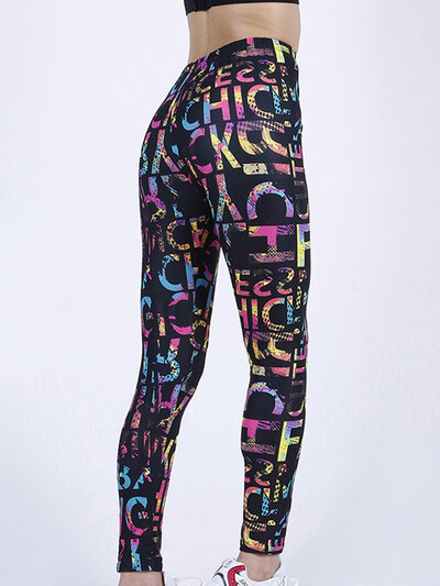 CUHAKCI krāsaini apdrukāti sporta ielu apģērbi ar augstu vidukli Leggins sievietēm fitnesa bikses vasaras bikses sporta zāle Seksīgi legingi ikdienas bikses