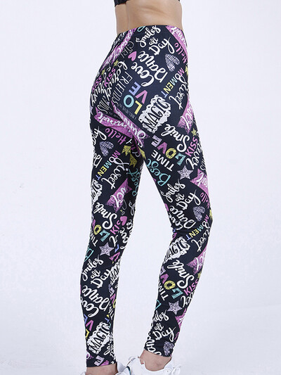 CUHAKCI krāsaini apdrukāti sporta ielu apģērbi ar augstu vidukli Leggins sievietēm fitnesa bikses vasaras bikses sporta zāle Seksīgi legingi ikdienas bikses