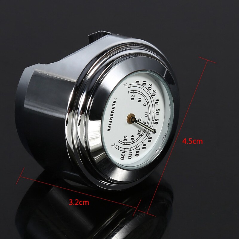 Θερμόμετρο 7/8" 1" τιμόνι μοτοσικλέτας αδιάβροχο μετρητή θερμοκρασίας Λευκό