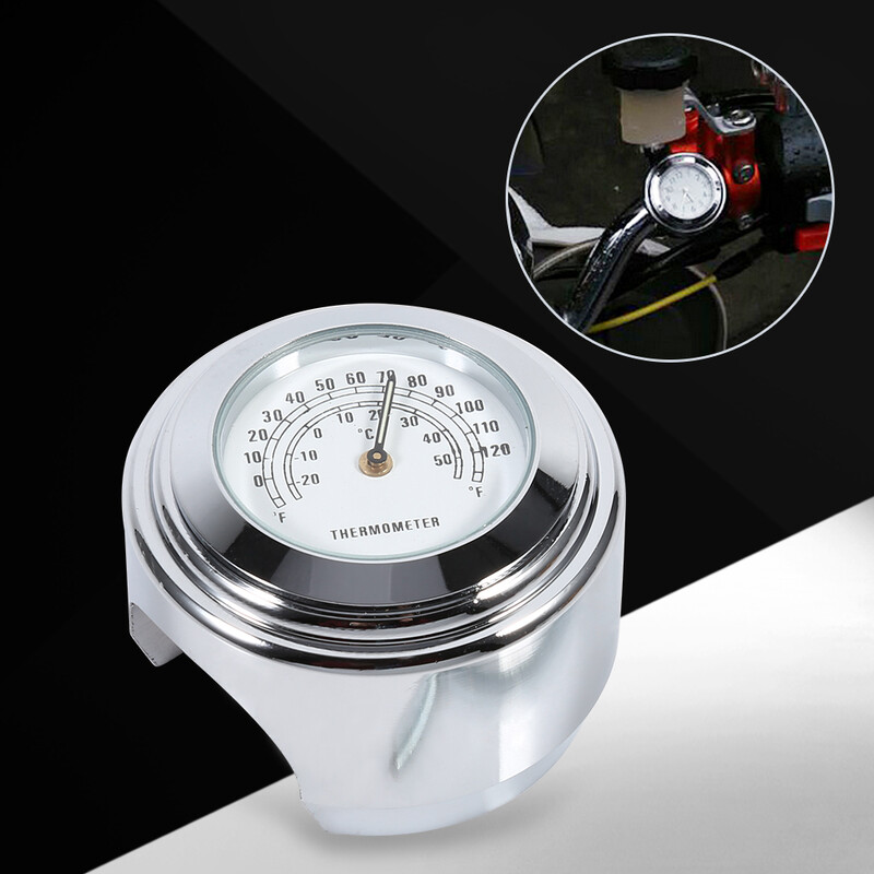 Θερμόμετρο 7/8" 1" τιμόνι μοτοσικλέτας αδιάβροχο μετρητή θερμοκρασίας Λευκό