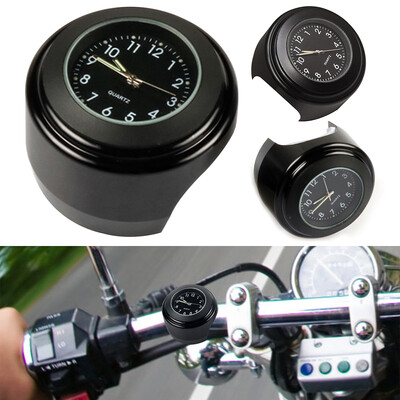 Ceas cu quartz luminos din aluminiu 22-25mm Motocicletă Scooter Suport pe ghidonul bicicletei Ceas Afișare timp Ceas Accesorii moto