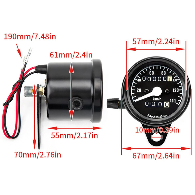 Vitezometru universal pentru motociclete 12v, cu iluminare din spate, indicator retro, tahometru, piese modificate