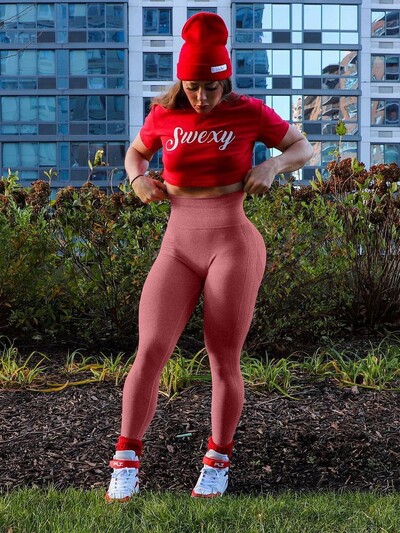 OQQ Ženske joga tajice za podizanje stražnjice Elastične vježbačke hlače visokog struka za kontrolu trbuščića Bešavne kompresijske tajice za teretanu