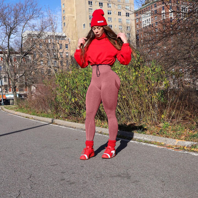 OQQ Ženske joga tajice za podizanje stražnjice Elastične vježbačke hlače visokog struka za kontrolu trbuščića Bešavne kompresijske tajice za teretanu