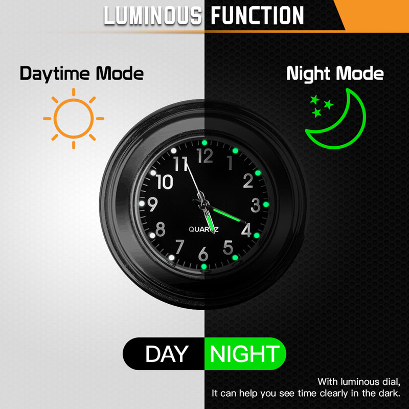 Universal τιμόνι μοτοσικλέτας Ρολόι ποδηλάτου Θερμόμετρο αδιάβροχο για μοτοσυκλέτες Ποδήλατα Τιμόνι Ρολόι καντράν