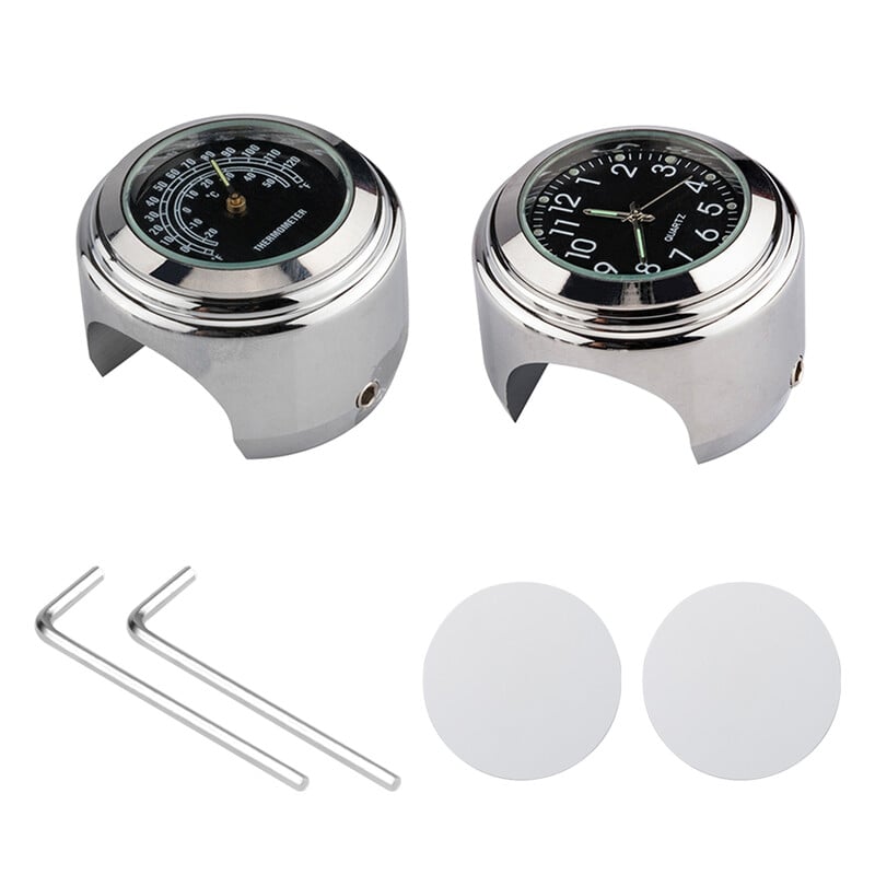 Universal τιμόνι μοτοσικλέτας Ρολόι ποδηλάτου Θερμόμετρο αδιάβροχο για μοτοσυκλέτες Ποδήλατα Τιμόνι Ρολόι καντράν