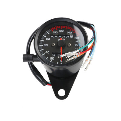 Odometra mērītājs ar LED signāla gaismas universālo fona apgaismojuma indikatoru Cafe Racer motocikla 12V motocikla spidometram