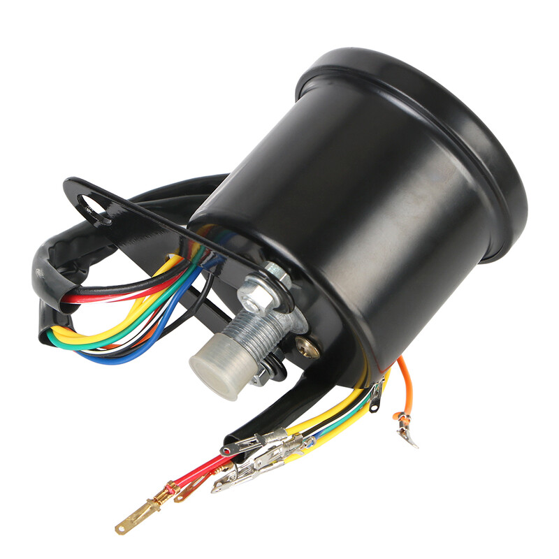 Odometra mērītājs ar LED signāla gaismas universālo fona apgaismojuma indikatoru Cafe Racer motocikla 12V motocikla spidometram