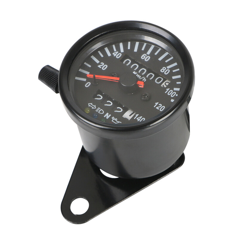 Odometra mērītājs ar LED signāla gaismas universālo fona apgaismojuma indikatoru Cafe Racer motocikla 12V motocikla spidometram