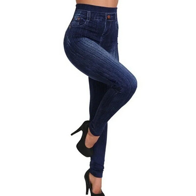 Femme Pantalon Bešavne tajice Ženske jeggings s printom Pamuk 2022. Seksi djevojka Pletene umjetne traperice visokog struka Traper tajice za fitness
