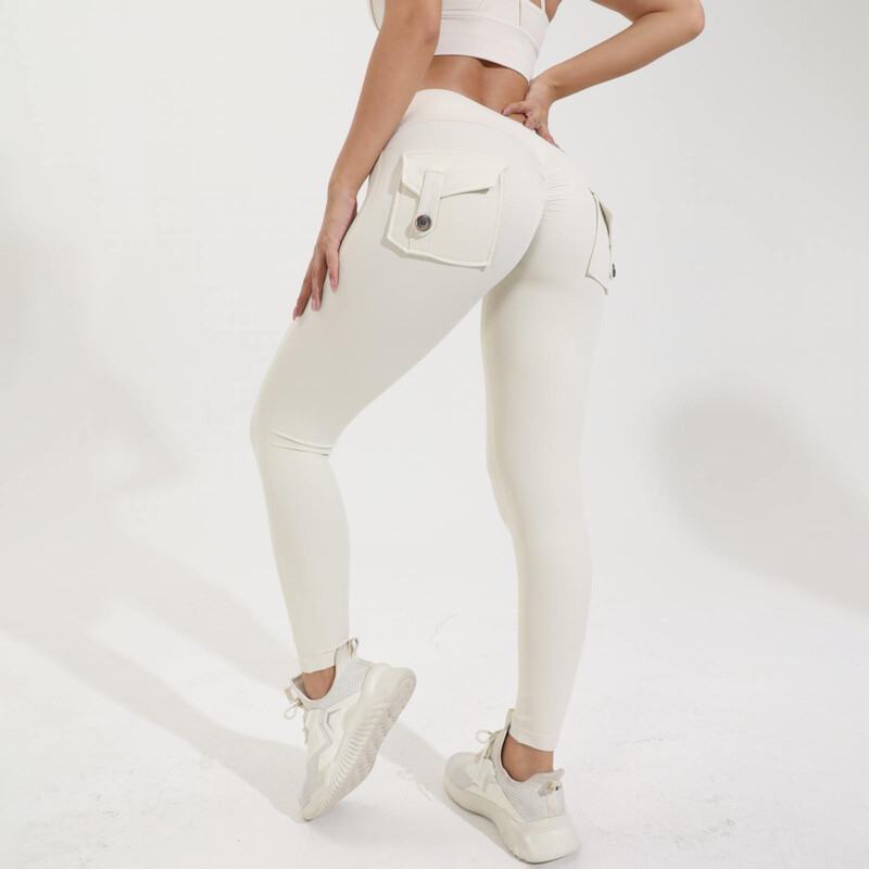 Fenekemelő leggings zsebekkel nőknek Stretch Ruched Yoga Pants Női Jóga Crazy Yoga Pants Leopard