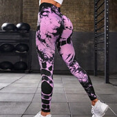 Zökkenőmentes nyakkendőfesték leggings Női Fitness Magas Elasztikus Leggings Magas Derék Csípő Emelő Divat Kötött Nadrág Edzőterem Edzés Vékony Harisnyanadrág