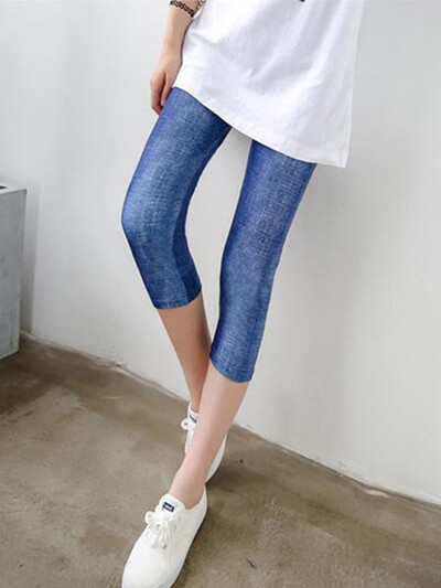 CUHAKCI Leggings de antrenament pentru femei de vară negru Jegging cu talie înaltă Capri elastic legging de fitness Mujer Solid