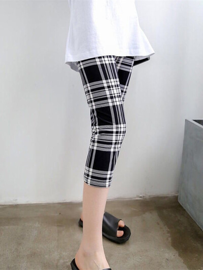 CUHAKCI Leggings de antrenament pentru femei de vară negru Jegging cu talie înaltă Capri elastic legging de fitness Mujer Solid