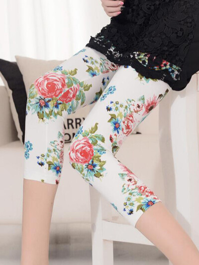 YSDNCHI Nyomtató Leggings Női Nyári Alsó Fitness Elasztikus Hot Ale Rövid nadrág Nagy piros Virágos Leggins 2022 Új Dropship