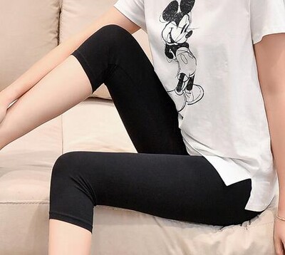 Leggings XS-7XL Nyári leggings női 3/4 rövid leggings nadrág vékony női nagy méretű sztreccs szürke fekete fehér rózsaszín 6XL 5XL 4XL 3XL