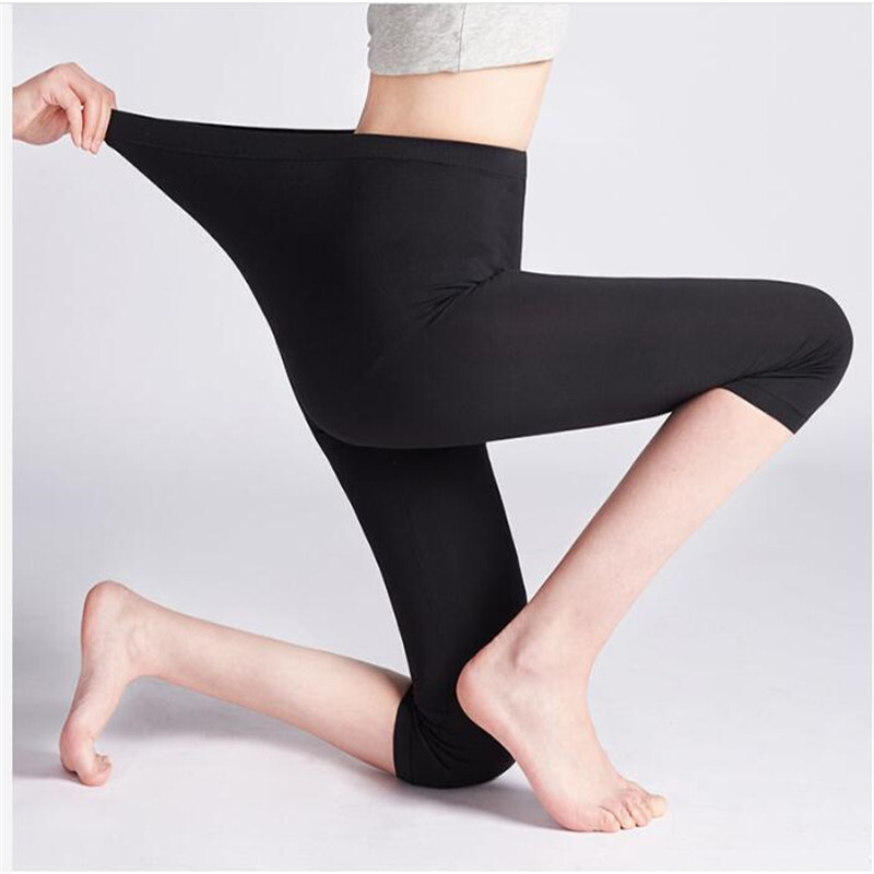 Leggings XS-7XL Nyári leggings női 3/4 rövid leggings nadrág vékony női nagy méretű sztreccs szürke fekete fehér rózsaszín 6XL 5XL 4XL 3XL