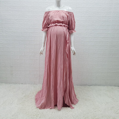 Boho rust pamučna duga haljina za trudnice Boemska pamučna 2 u 1 haljina za trudničke fotografije