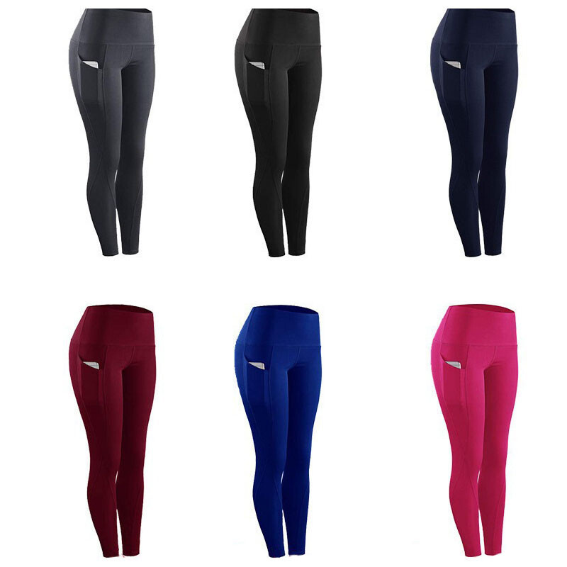 Sporta apģērbs Sieviešu sporta zāles legingi kabatas Jogas bikses Fitnesa skriešanas bikses Elastīgs sporta apģērbs Liela izmēra sporta sporta bikses sievietēm