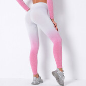 gradiens szín zökkenőmentes szexi jóga leggings molett szűk nadrág magas derekú fitness tornanadrág sport leggings női