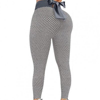 Liela izmēra sportiskas sieviešu jogas bikses ar augstu vidukli šūnveida loks žakarda gurnu paceļamas zīmuļa bikses legingi fitnesa vingrošanas jogas bikses