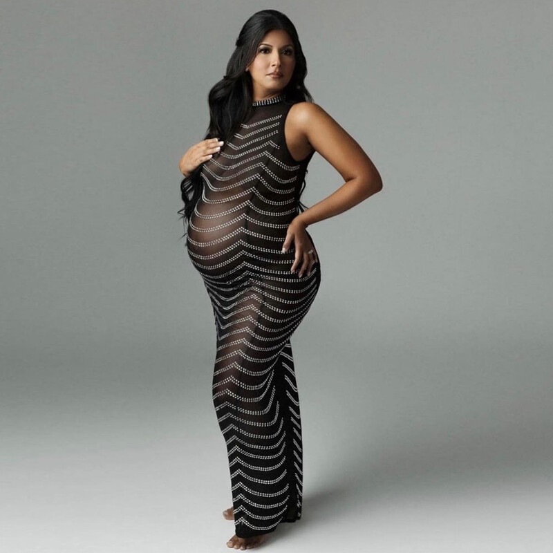 Accesorii fotografice de maternitate sexy Rochie lungă Rochie maxi pentru baby showers pentru femei însărcinate Sesiune foto Rochie cu elastic înalt