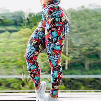 Hlače za jogu s printom veće veličine Ženske jedinstvene tajice za fitness Sportske tajice za vježbanje Seksi Push Up odjeća za teretanu Hlače za trčanje