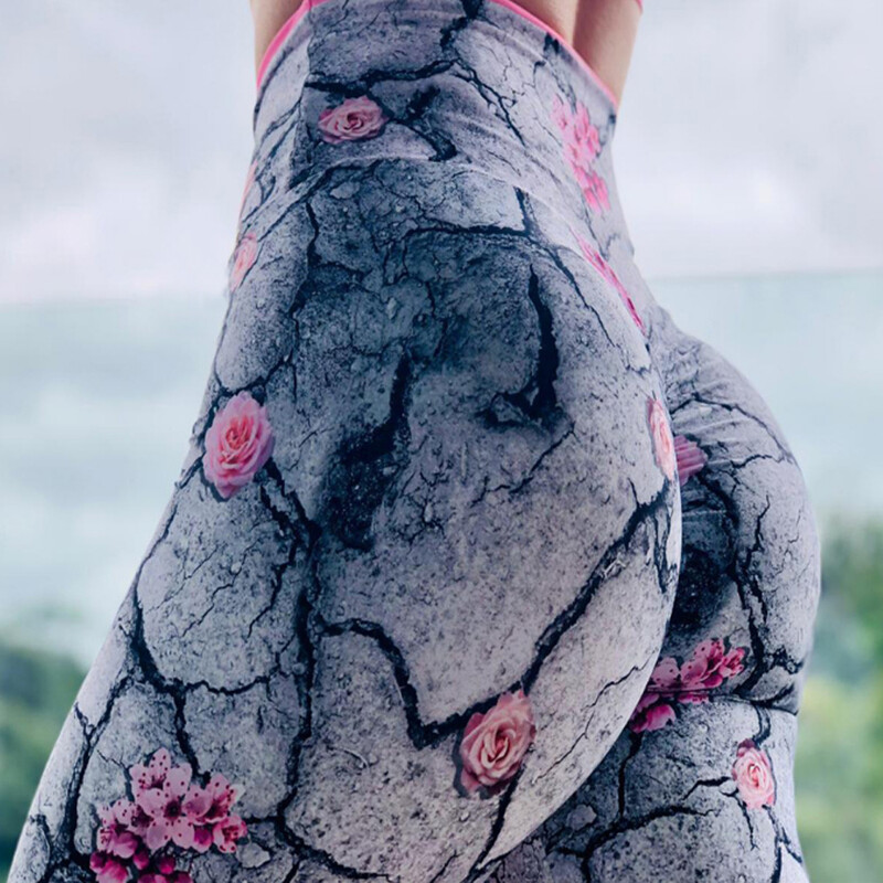 Hlače za jogu s printom veće veličine Ženske jedinstvene tajice za fitness Sportske tajice za vježbanje Seksi Push Up odjeća za teretanu Hlače za trčanje