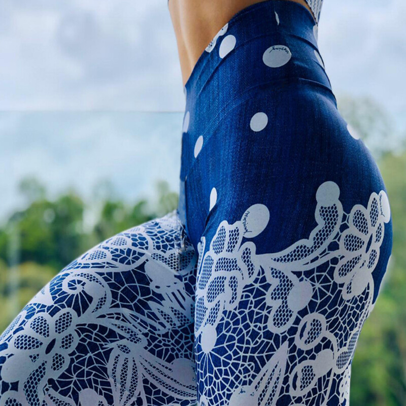 Hlače za jogu s printom veće veličine Ženske jedinstvene tajice za fitness Sportske tajice za vježbanje Seksi Push Up odjeća za teretanu Hlače za trčanje