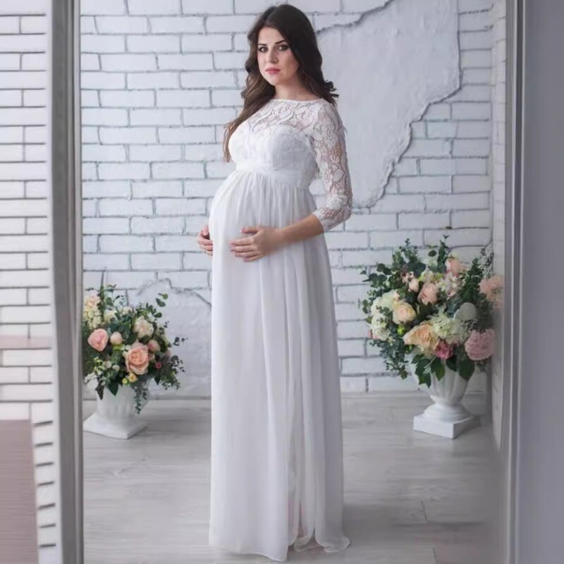 Rochii de maternitate din dantelă sexy pentru baby showers ședință foto rochie maxi de sarcină fantezie lungă eleganță femei gravide prop fotografie