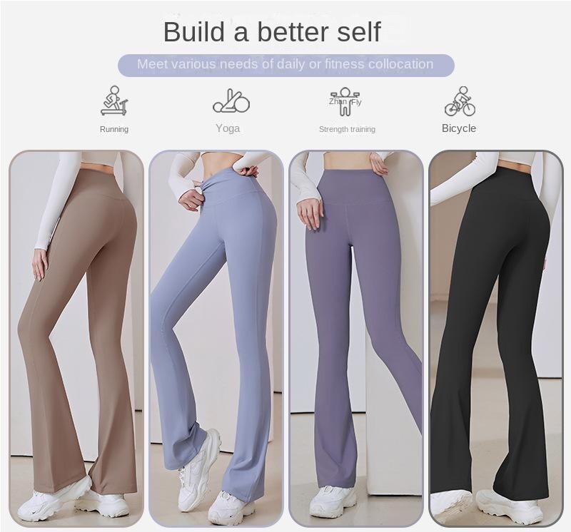 Uzliesmojoši legingi jogas bikses sievietēm ar augstu vidukli elpojošas platas bikses sporta zāle sporta zāle, šauras, šauras bikses liela izmēra deju bikses