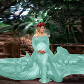 Φόρεμα εγκυμοσύνης για φωτογράφιση Εγκυμοσύνη Μακρύ τούλι φόρεμα για φωτογραφία Κόκκινο μπλε ντους Φόρεμα εγκυμοσύνης