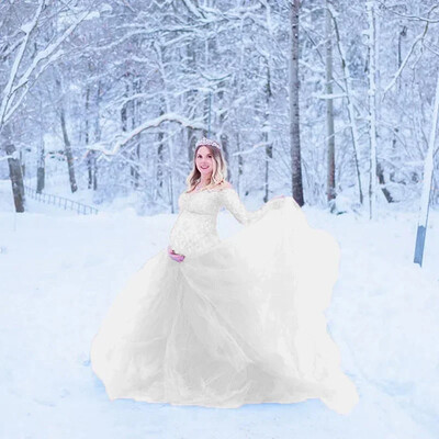 Hosszú ujjú kismama ruha csipke maxi ruha terhes női ruhák fotózás terhes ruha kismama ruhák fotózáshoz